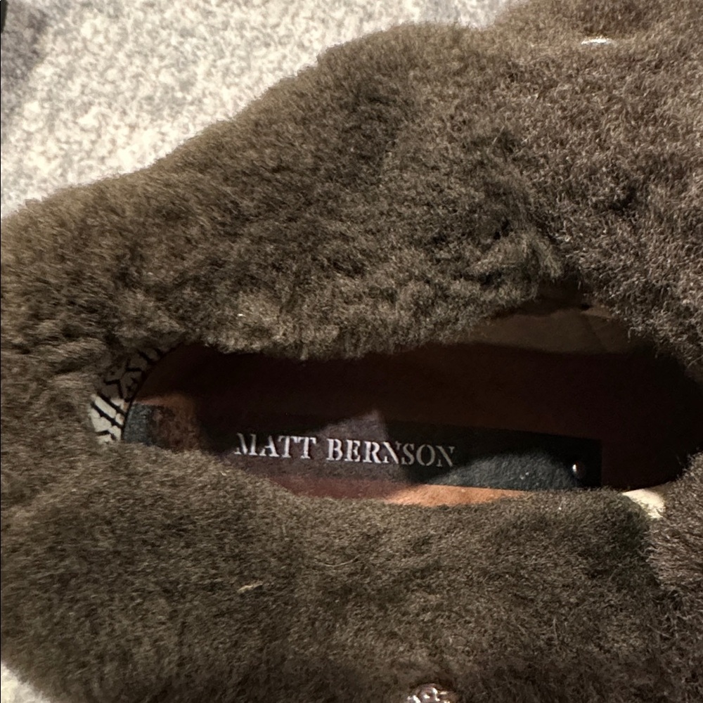 MATT BERNSON REAL SHEEPSKIN SHEARLING ARMY GREEN BOOTS SIZE 7.5 - Picture 11 of 13